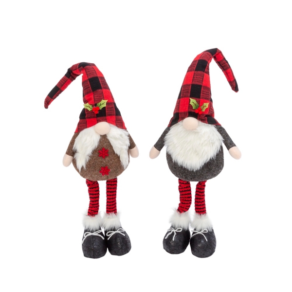 Red and Black Standing Gnomes, Set of 2