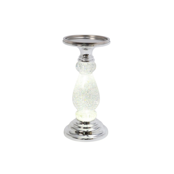 Silver LED Water Globe Candle Holder