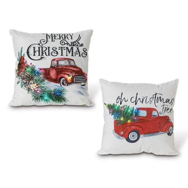 Merry Christmas Vintage Truck Trees Christmas Pillow Cover