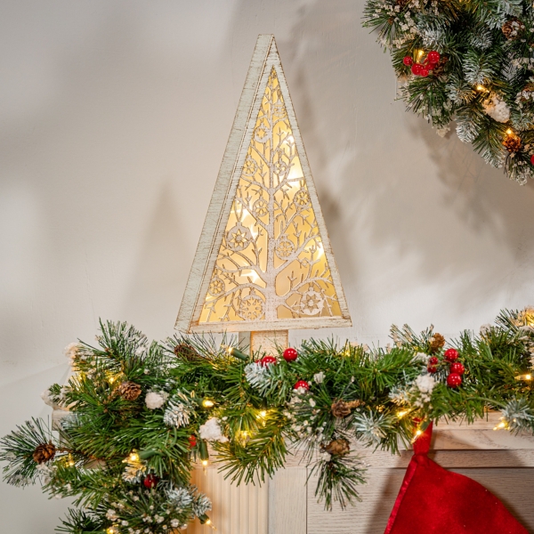 Pre-Lit White Wood A-Frame Tree | Kirklands Home
