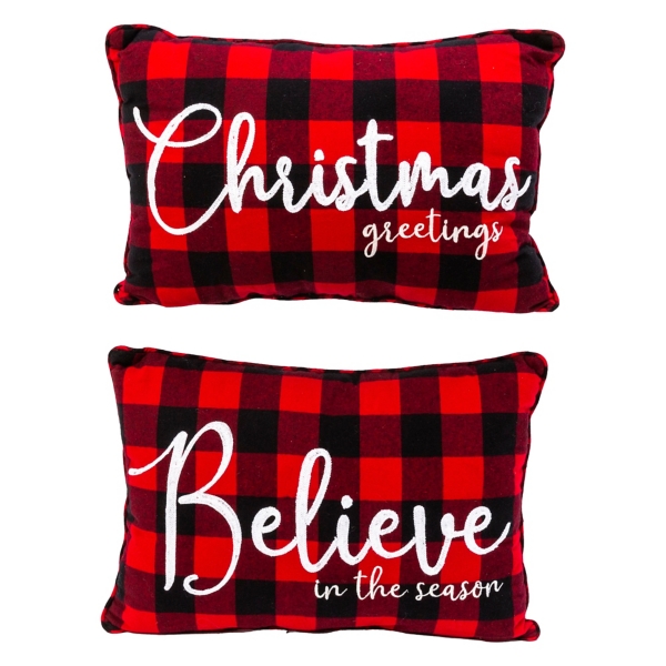 Buffalo plaid christmas online pillow covers