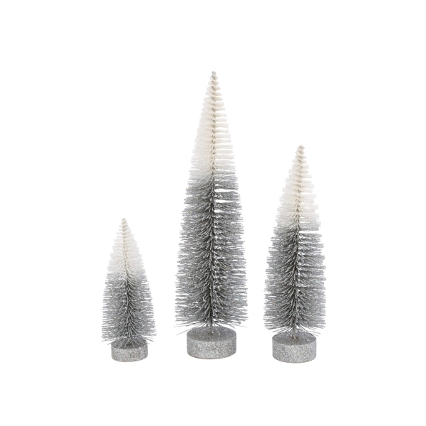 Gray Ombre Bottle Brush Christmas Trees, Set of 3 Kirklands Home