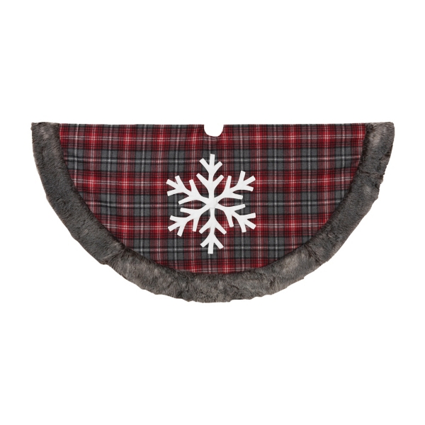 Red and Black Buffalo Plaid Christmas Tree Skirt Kirklands Home