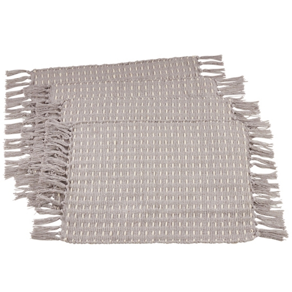 Gray Woven Dashed Placemats, Set of 4 Kirklands Home
