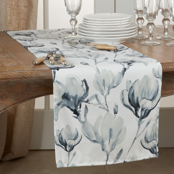 Blue Watercolor Floral Table Runner Kirklands Home