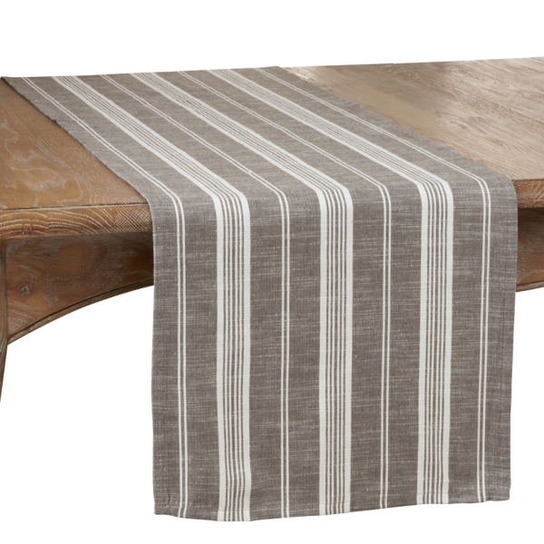Stone Gray Thin Striped Table Runner Kirklands Home