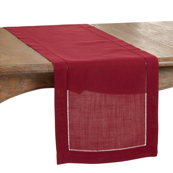 Berry Red Hemstitch Border Table Runner Kirklands Home