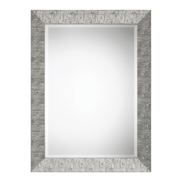 Metallic Silver Textured Frame Wall Mirror | Kirklands Home