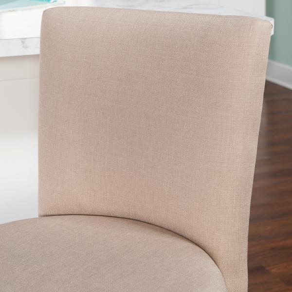 Rustic Taupe Upholstered Swivel Counter Stool