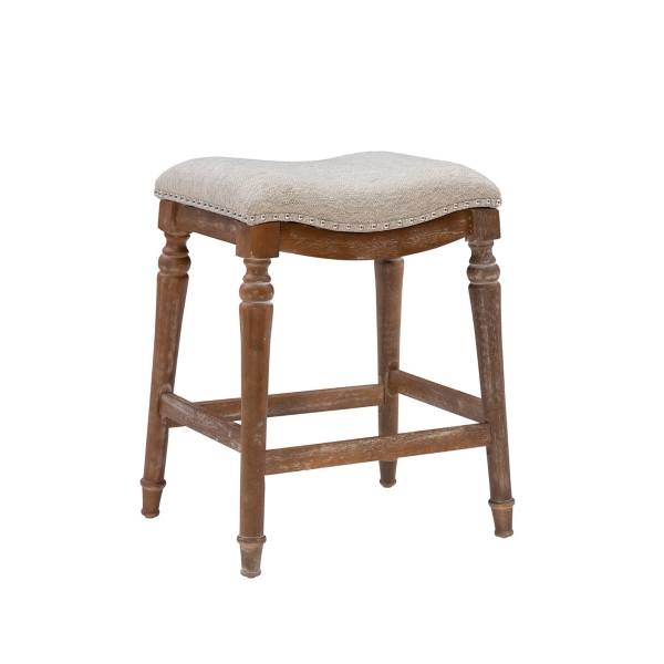 Hazelnut Upholstered Curved Seat Counter Stool | Kirklands Home