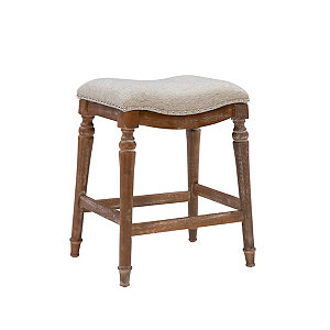 Rattan Wood With Rounded Back Cushioned Bar Stool