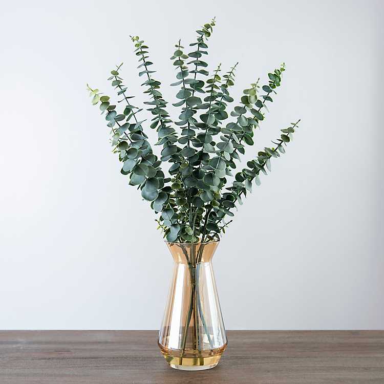 Booth kemikalier Marco Polo Eucalyptus and Amber Glass Vase Arrangement | Kirklands Home