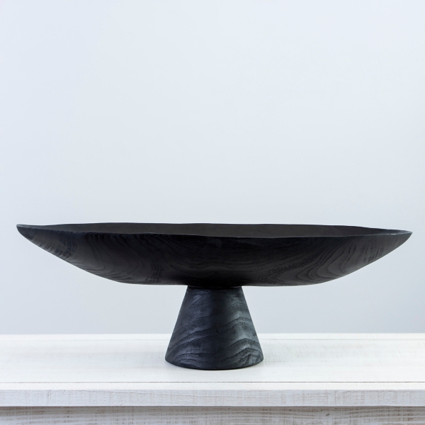 Flounce Black Teak Decorative Bowl