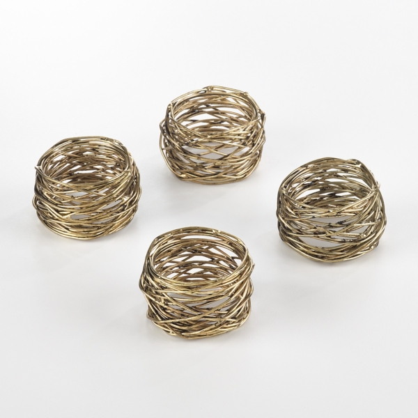 Gold Metal Twine Napkin Rings, Set of 4 Kirklands Home