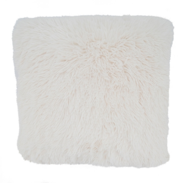 Ivory faux fur discount pillow