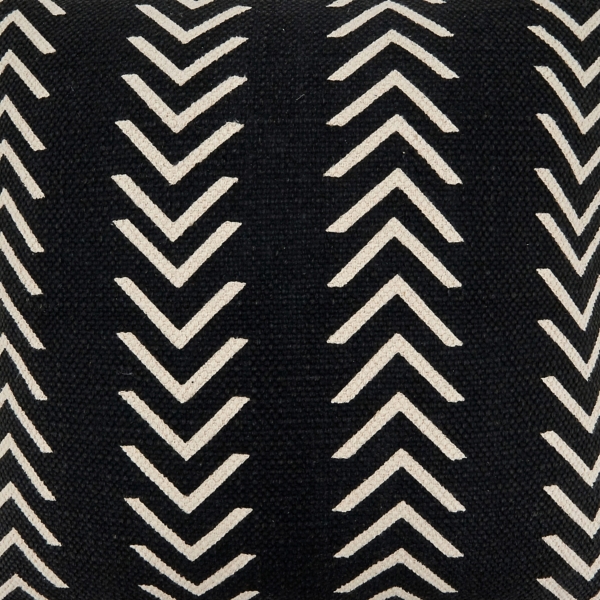 Woven Black and White Chevron Throw Pillow