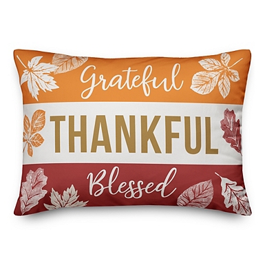 Thankful, Grateful, Blessed Pumpkin Fall Pillow – Emory Valley