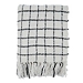 Black and White Checkered Throw with Fringe