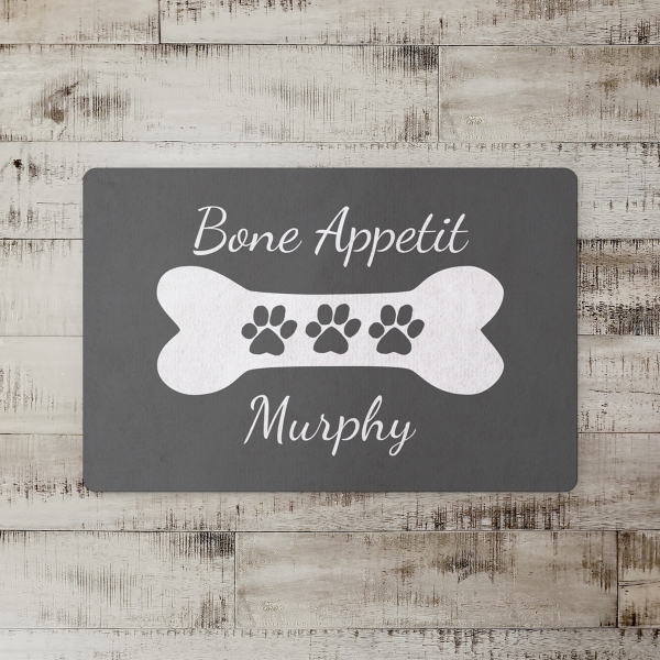 Personalized Gray Bone Apetit Kitchen Mat Kirklands Home