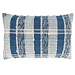 Blue Striped Woven Cotton Lumbar Pillow