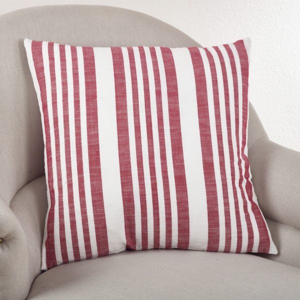 Red Coastal Stripe Pillow Kirklands Home