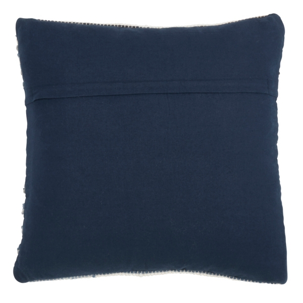 Blue Striped Textured Denim Pillow