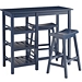 Blue Wood 3-pc. Counter Table and Stools Set