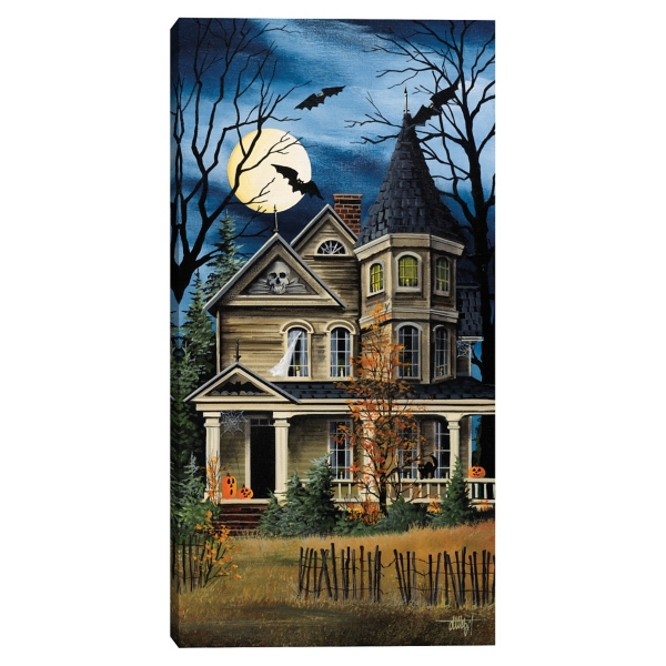 tage ned Bliv ophidset Har det dårligt Spooky Haunted House Canvas Art Print | Kirklands Home