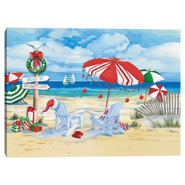 Holiday Beach Signs Coastal Christmas Canvas Print | Kirklands Home