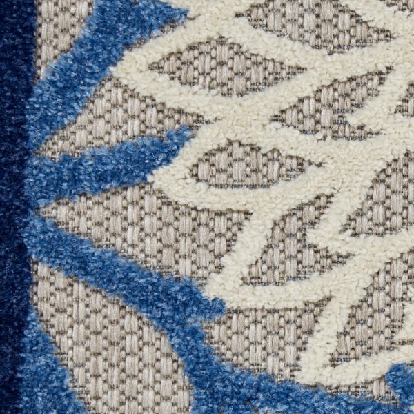 Blue Floral Outdoor Area Rug, 7x10