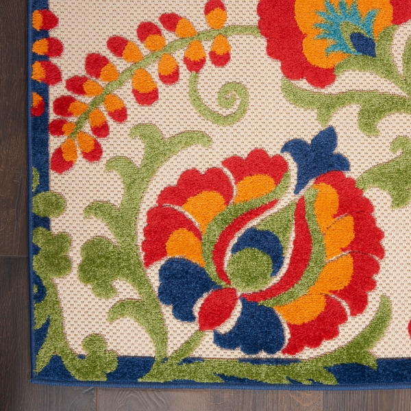 Bright Abstract Floral Outdoor Area Rug, 5x7