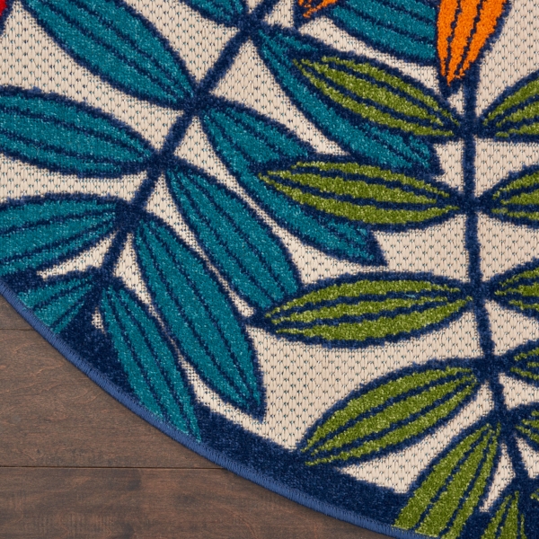 Bright Branches Round Outdoor Area Rug