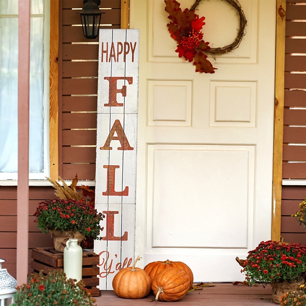 White Happy Fall Ya'll Porch Board