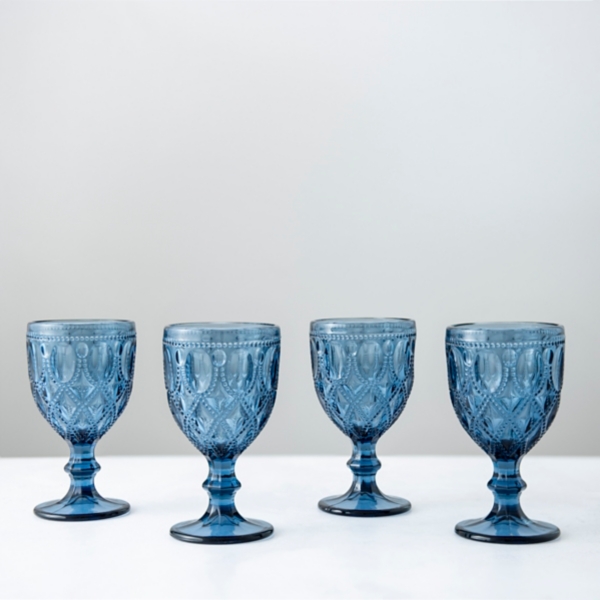 Blue goblets outlet glassware