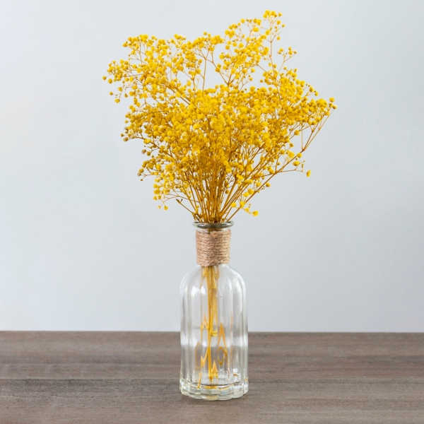 Yellow Baby's Breath Arrangement in Glass Vase | Kirklands Home