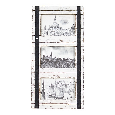 Window Pane Collage Frame, 8x10 Openings, Black Distressed