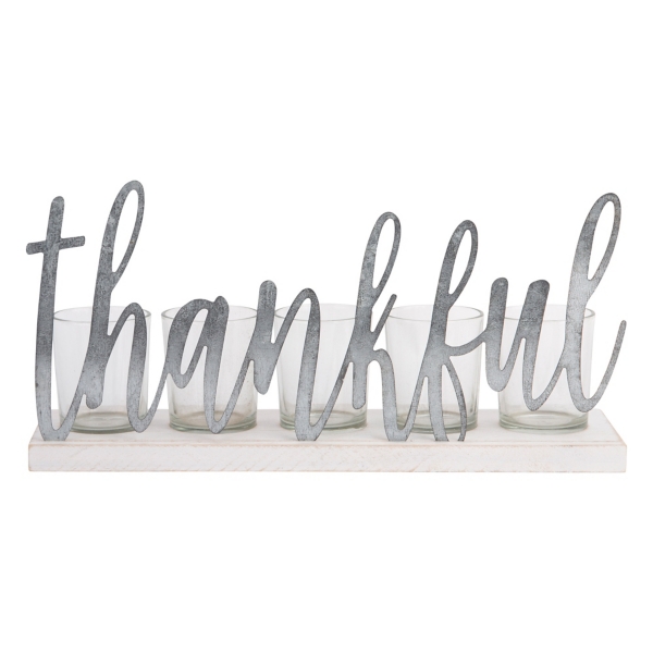 Thankful Galvanized Metal Votive Candle Runner Kirklands Home