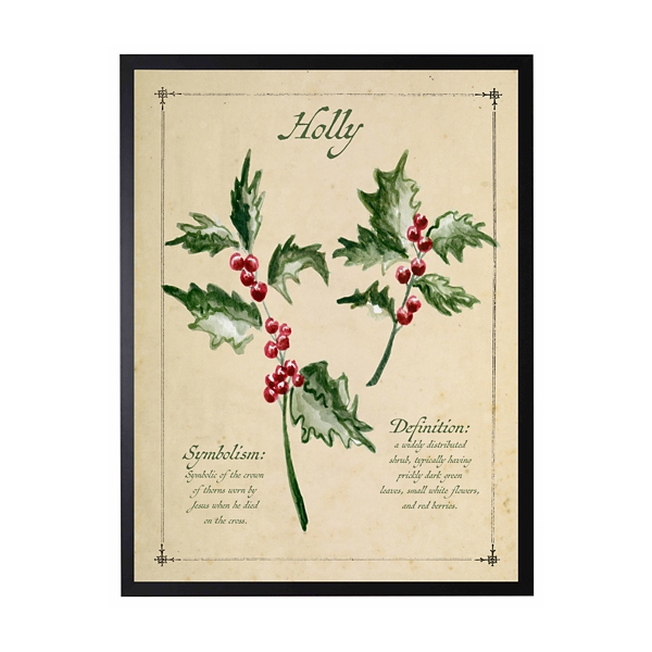 Holiday Holly Framed Christmas Art Print | Kirklands Home