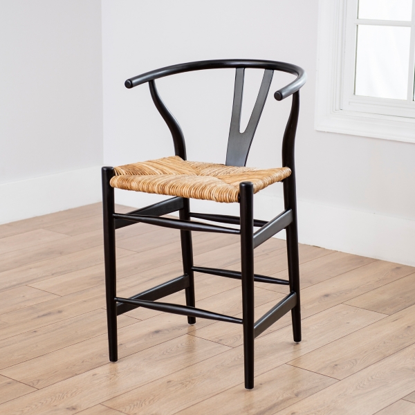 Black wishbone on sale bar stool