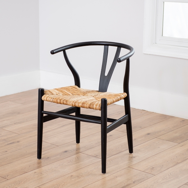 Riley black wood online dining chair