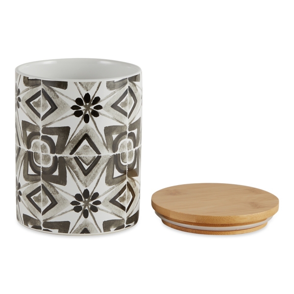 Charcoal Tile 3-pc. Bamboo Lid Jar Set