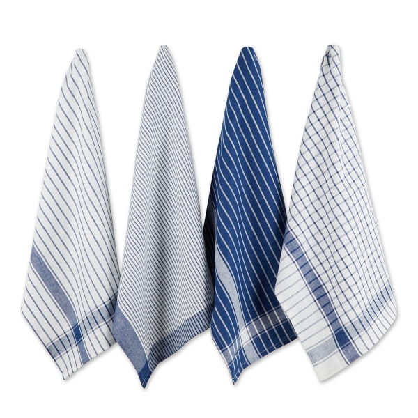 Nautical Blue Basic Assorted Dishtowels, Set of 8