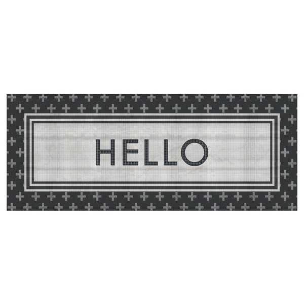 Black Mosaic Hello Floor Mat, 24x60 Kirklands Home