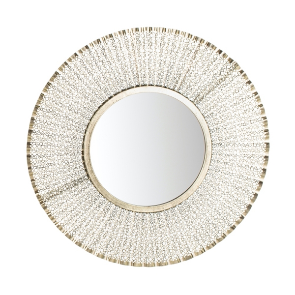 Gold Trim Metal Round Frame Mirror Kirklands Home