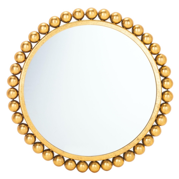 Gold Beaded Frame Round Mirror Kirklands Home