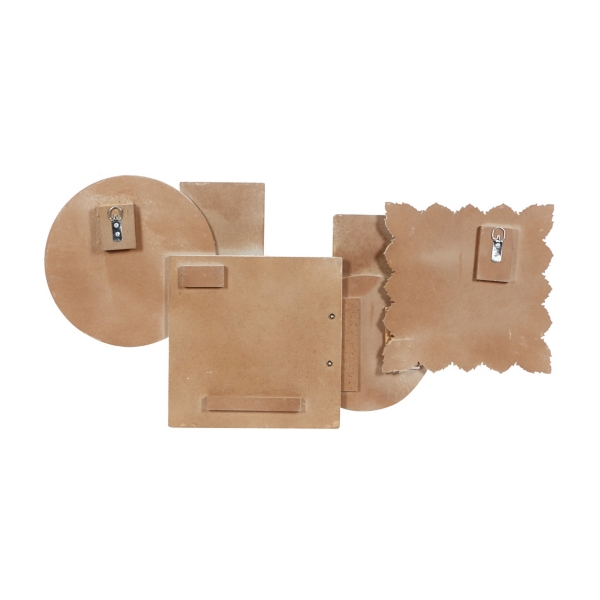 Brown Wood Geometric Layered Shapes Wall Plaque