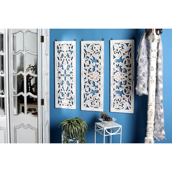 Weathered Gray Wood Panel Wall Plaques, Set of 3