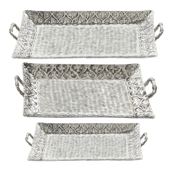 Silver Metal Decorative Trays, Set of 3 Kirklands Home