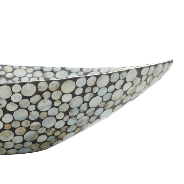 Gray and Beige Mussel Shell Mother of Pearl Tray