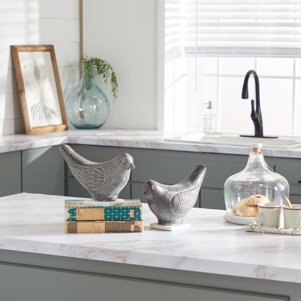 Rustic Etched Birds 2-pc. Figurine Set